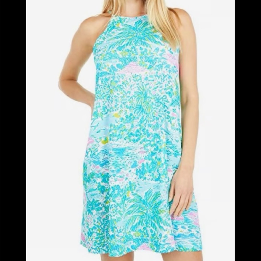 Lilly Pulitzer XL Margot Sunshine City Gustavia Green Swing‎ Mini Dress NWOT